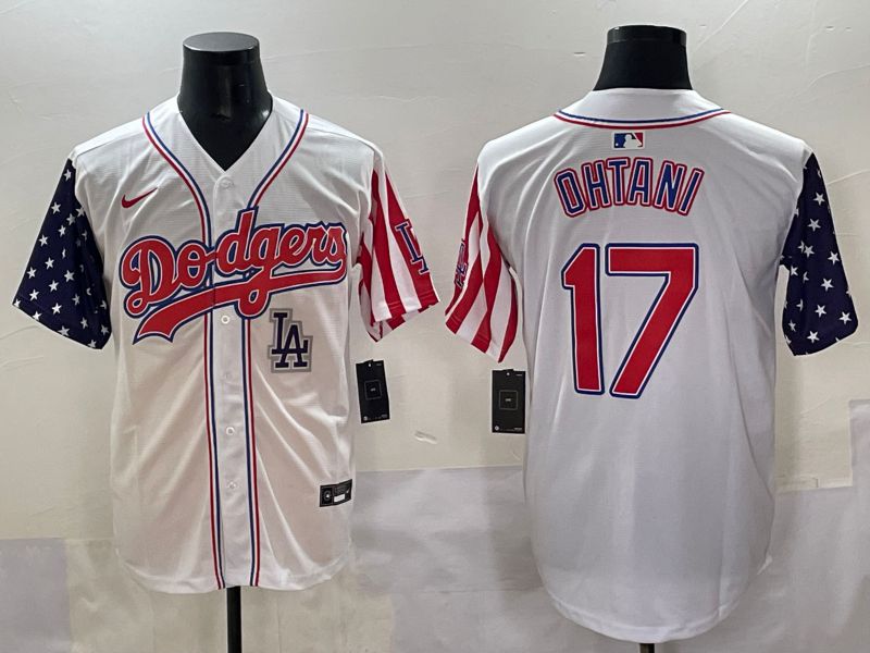 Men 2025 Los Angeles Dodgers #17 Ohtani White a generation of national flags Joint Name Nike MLB Jersey style 9